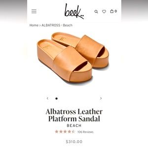 beek albatross leather sandal 7 platform. Brand New in Honey color
